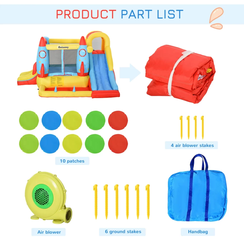 Outsunny+Kids+Bounce+Castle+House+Inflatable+Trampoline+Slide+Water+Pool+3+In+1+With+Inflator+For+Kids+Age+3-12+Rocket+Design+11.14'+X+9.18'+X+6.06' (2)