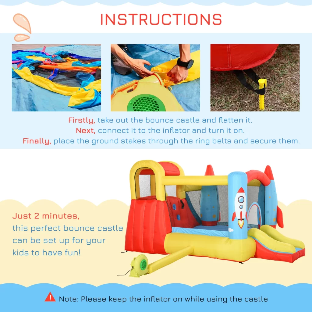 Outsunny+Kids+Bounce+Castle+House+Inflatable+Trampoline+Slide+Water+Pool+3+In+1+With+Inflator+For+Kids+Age+3-12+Rocket+Design+11.14'+X+9.18'+X+6.06' (3)